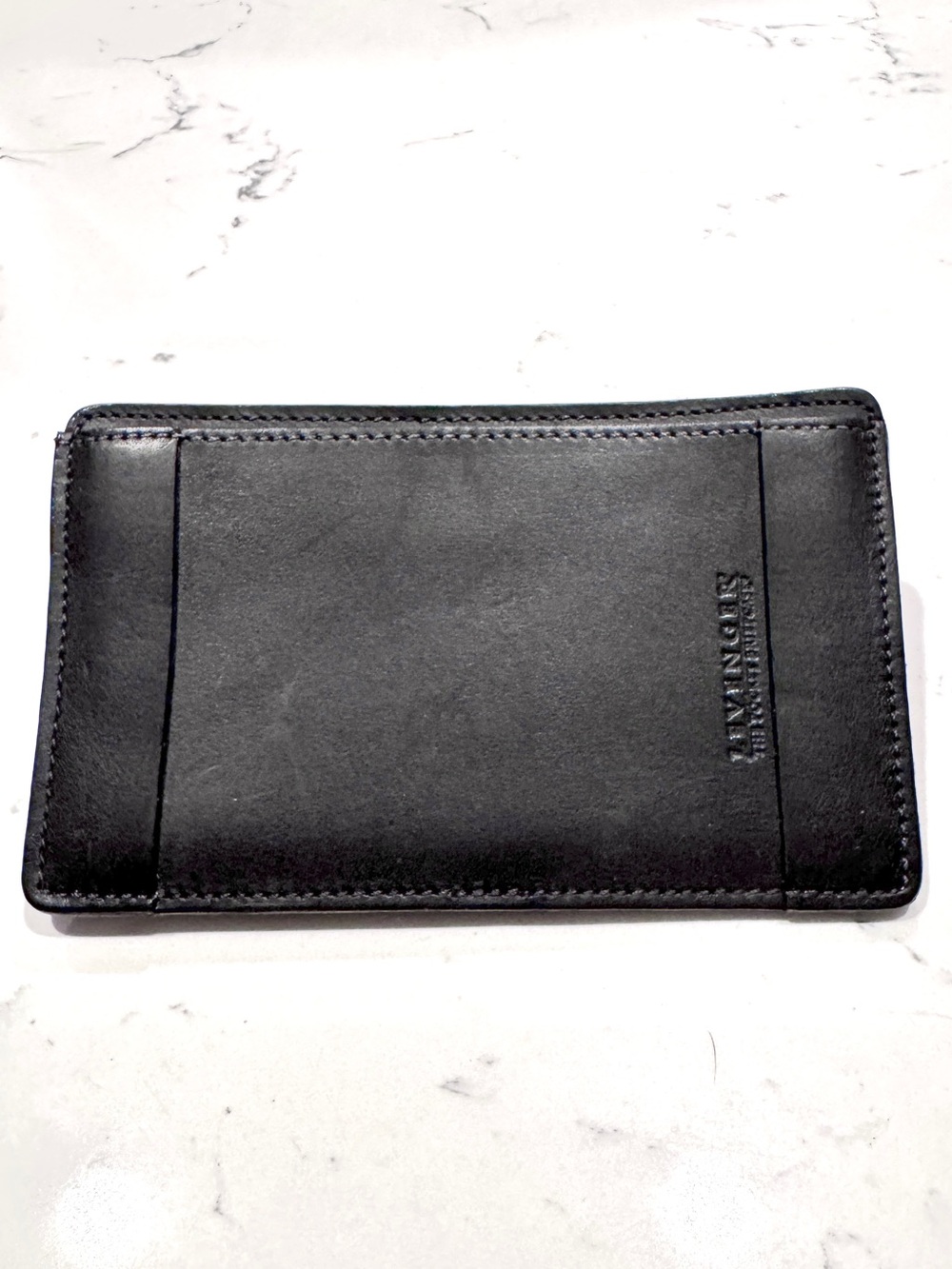 Levenger Black Genuine Leather Card Sleeve Billfold Wallet NWOT